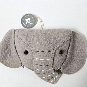 Fiona Walker England Elephant Wall Hanging Mask Felted Wool Nursery Decor NEW